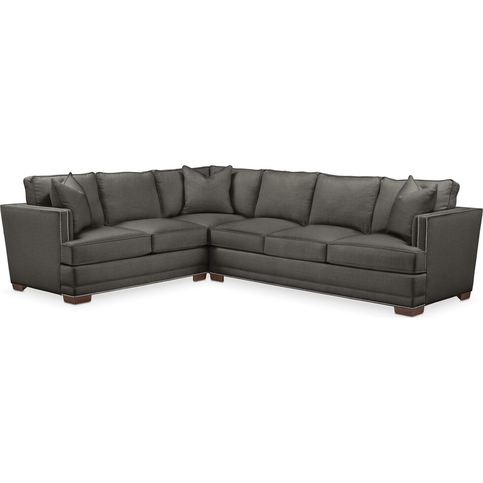 arden gray  pc sectional with right arm facing sofa   