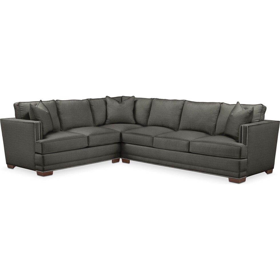 arden gray  pc sectional with right arm facing sofa   