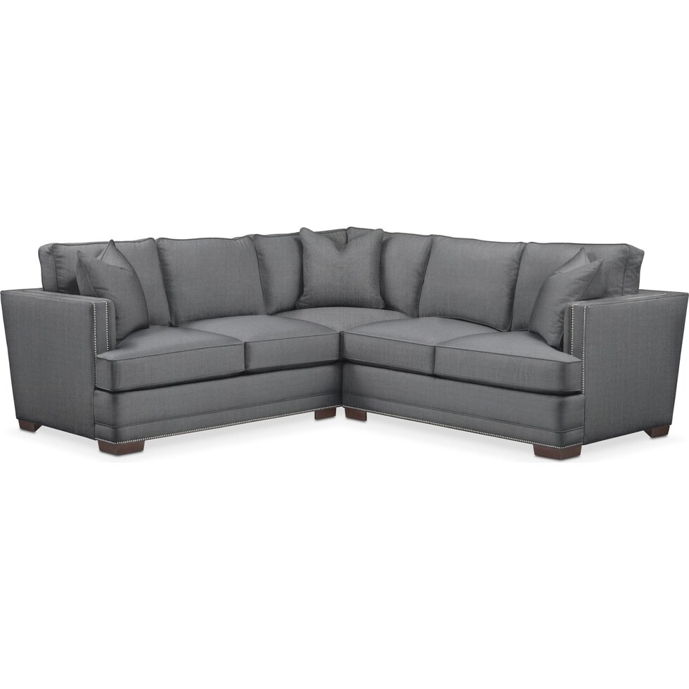 arden gray  pc sectional with right facing loveseat   