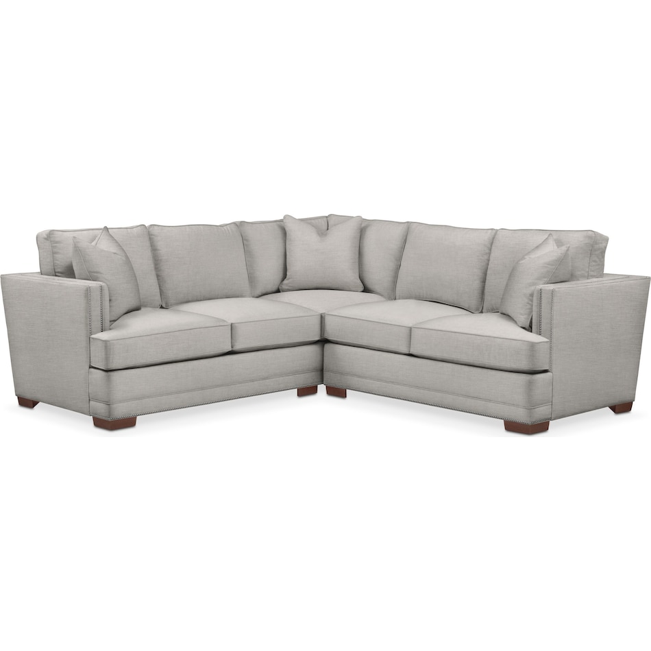 arden gray  pc sectional with right facing loveseat   