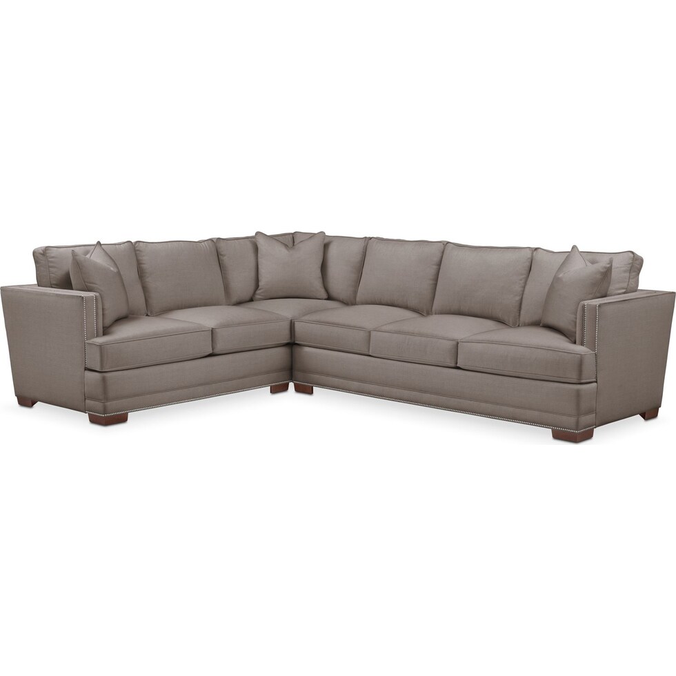 arden gray  pc sectional with right facing sofa   