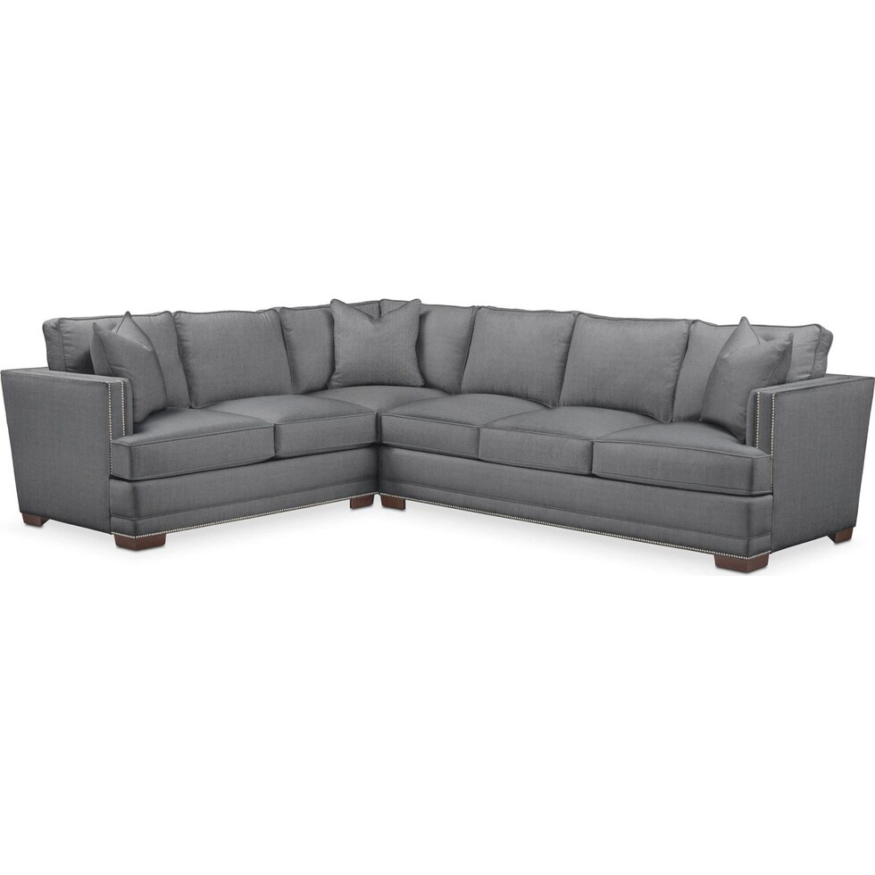 arden gray  pc sectional with right facing sofa   