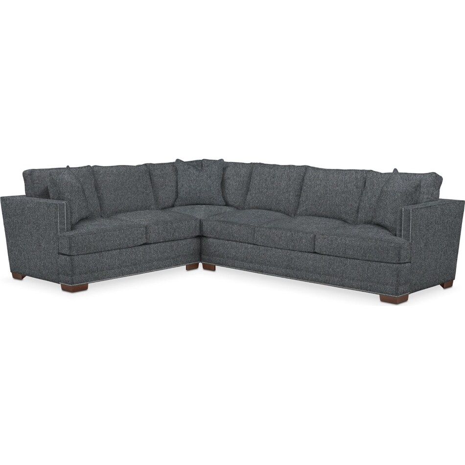 arden gray  pc sectional with right facing sofa   