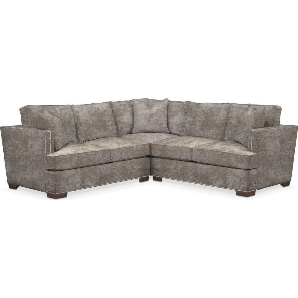 arden hearth cement  pc sectional with left facing loveseat   