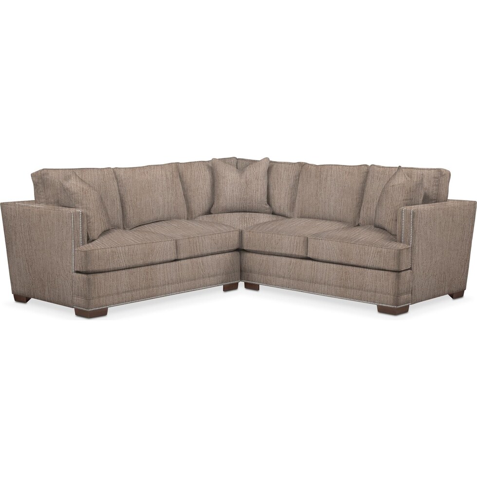arden light brown sectional   