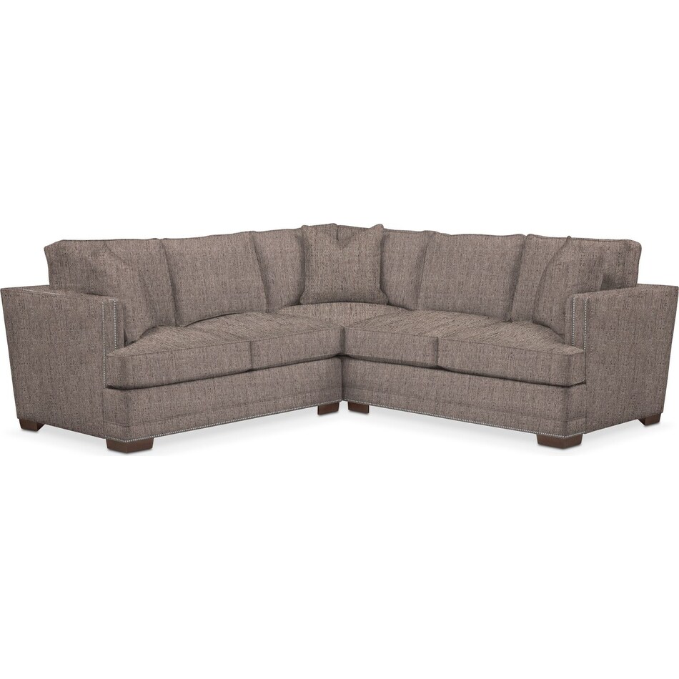 arden mason flint  pc sectional with left facing loveseat   