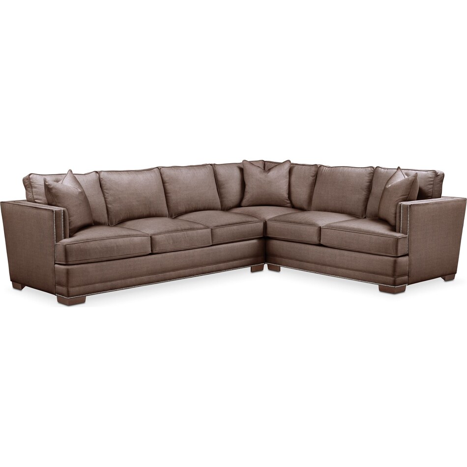 arden oakley iii java  pc sectional with left facing sofa   