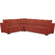 arden orange  pc sectional with right facing sofa   