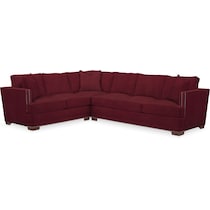 arden red  pc sectional with right facing sofa   