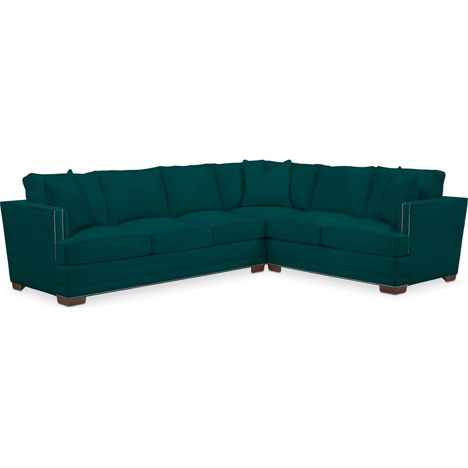 arden toscana peacock  pc sectional with left facing sofa   