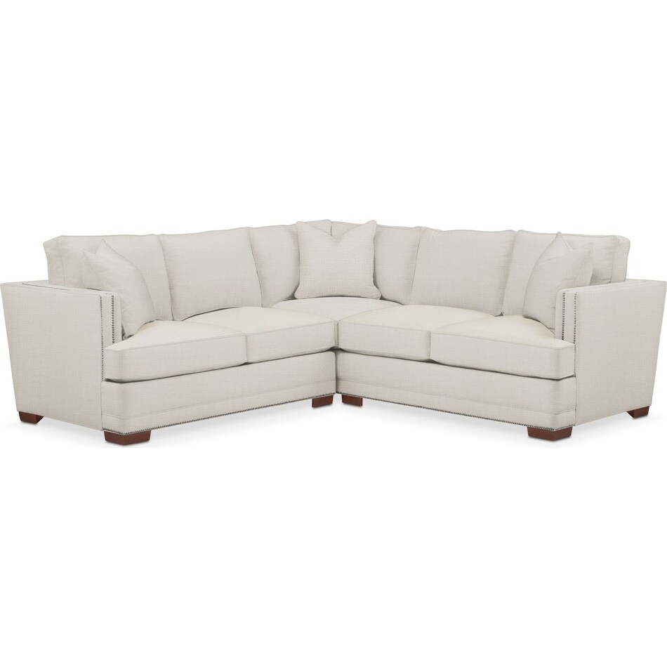 arden white  pc sectional with left facing loveseat   