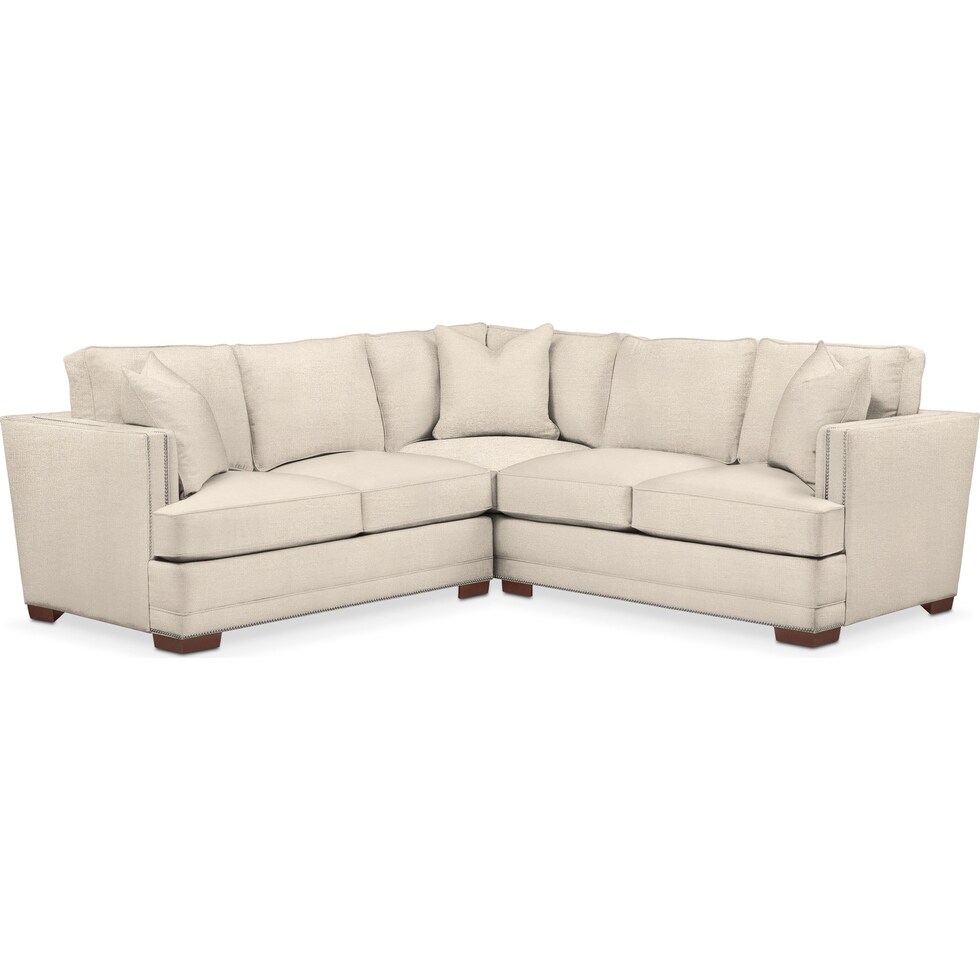 arden white  pc sectional with left facing loveseat   
