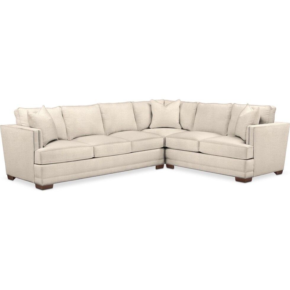 arden white  pc sectional with left facing sofa   