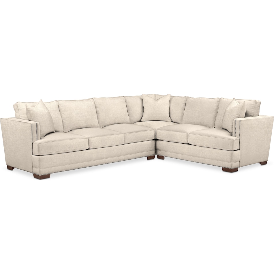 arden white  pc sectional with left facing sofa   
