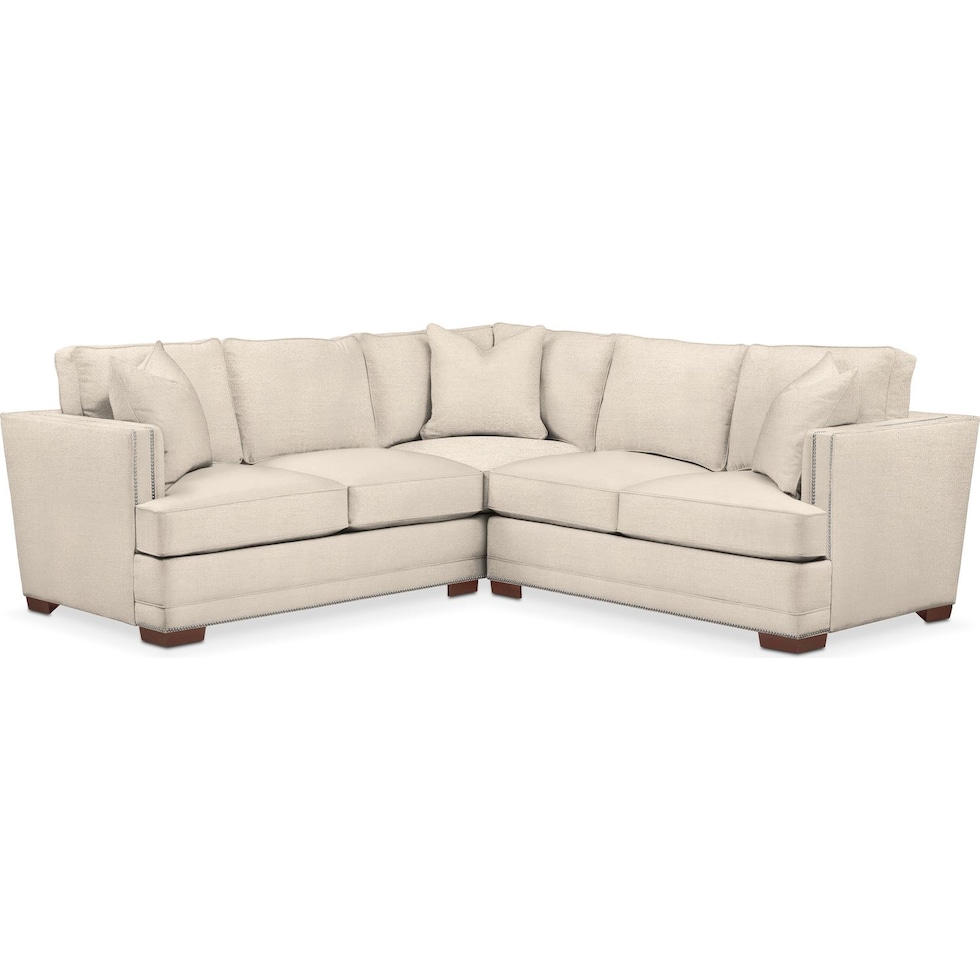 arden white  pc sectional with right facing loveseat   