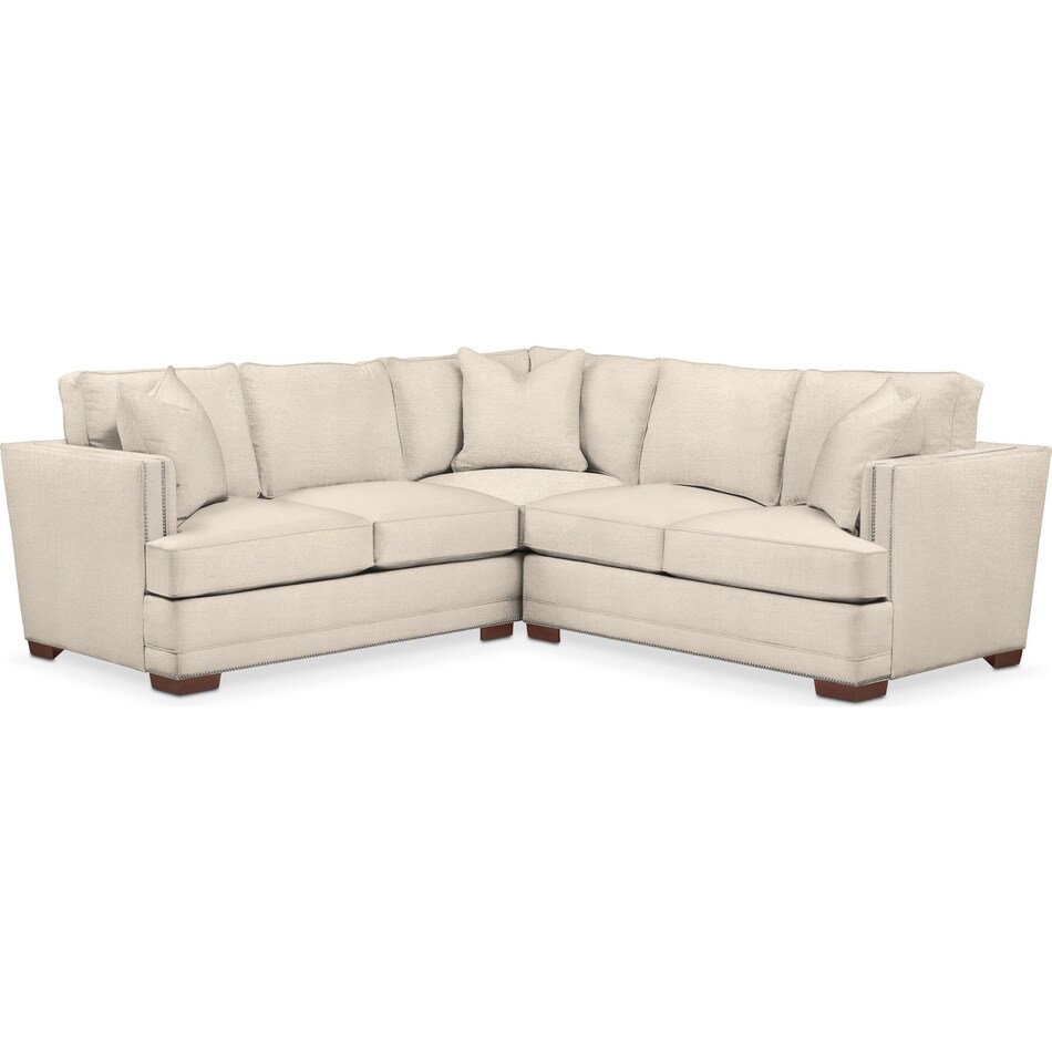 arden white  pc sectional with right facing loveseat   
