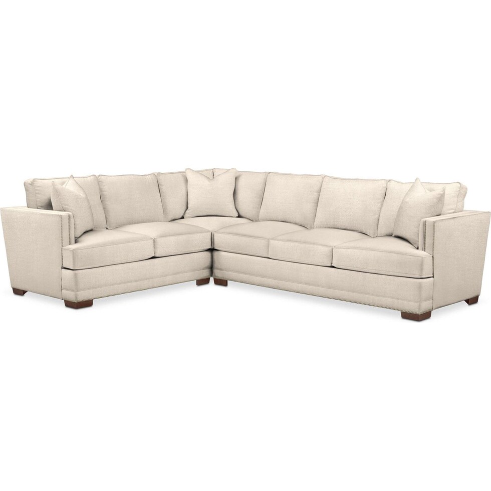 arden white  pc sectional with right facing sofa   