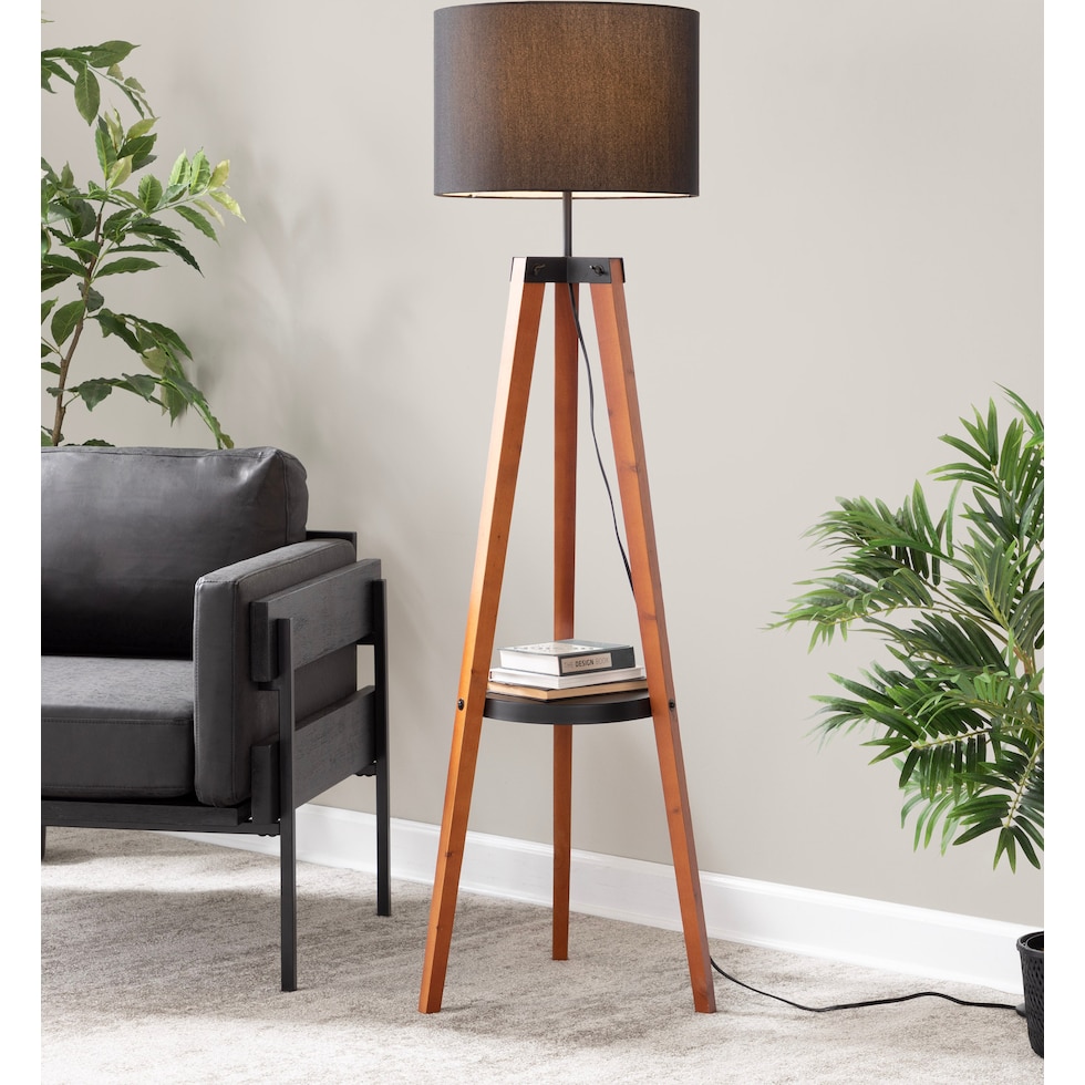 aretha light brown floor lamp   