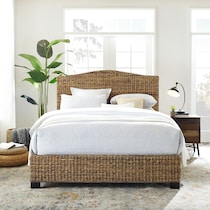 aria light brown king bed   