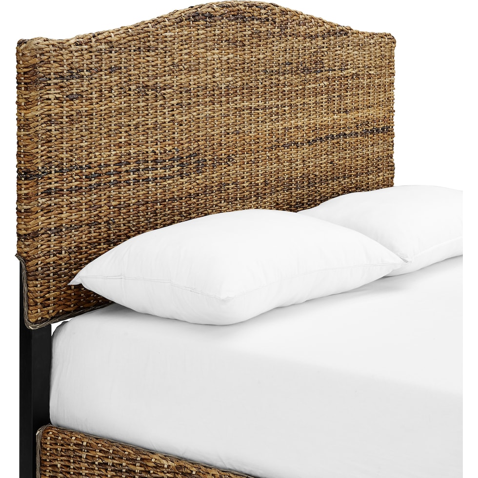 aria light brown king bed   