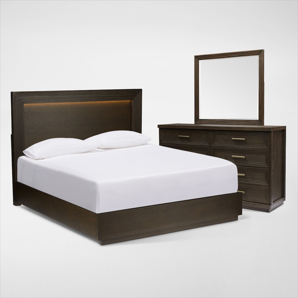 arielle bedroom dark brown  pc queen bedroom   