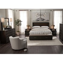 arielle bedroom dark brown  pc king bedroom   