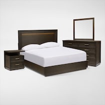 arielle bedroom dark brown  pc queen bedroom   