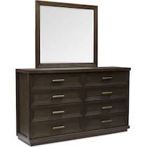 arielle bedroom dark brown dresser and mirror   