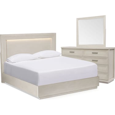 Arielle 5-Piece Bedroom Set with Panel Bed, Dresser and Mirror