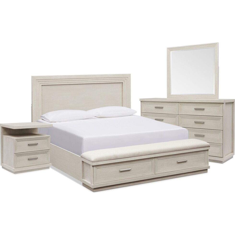 arielle bedroom white  pc king bedroom   