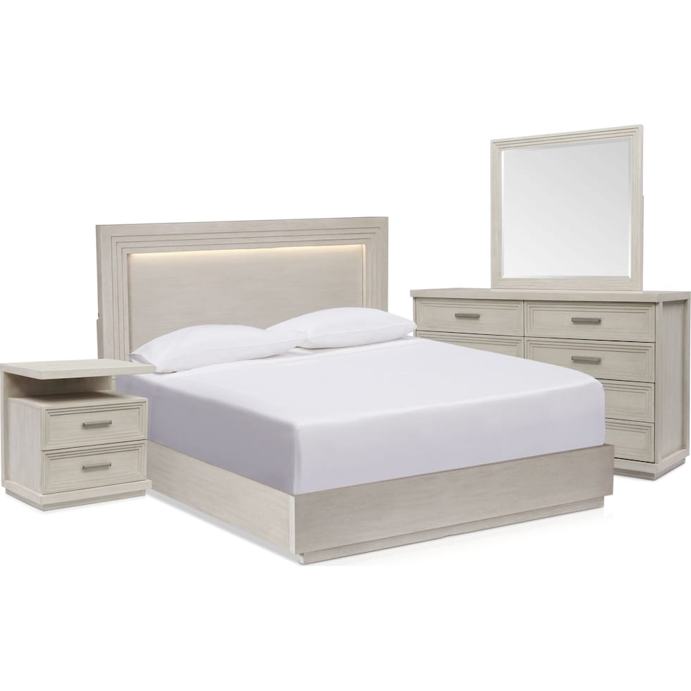 arielle bedroom white  pc king bedroom   