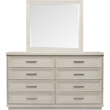 Arielle Dresser & Mirror - Parchment