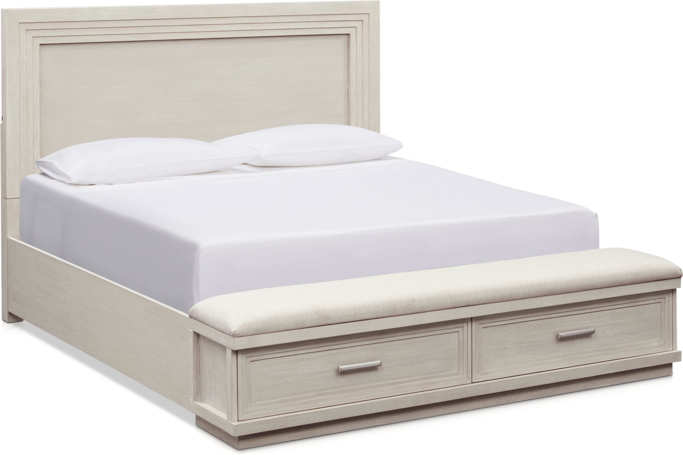 King bed 2025 with attached bench