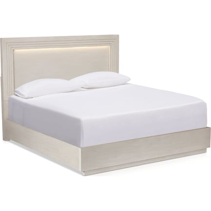 Arielle Queen Panel Bed - Parchment