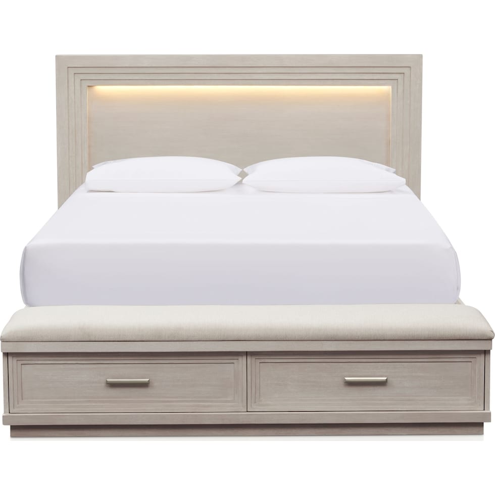 arielle bedroom white queen bed   