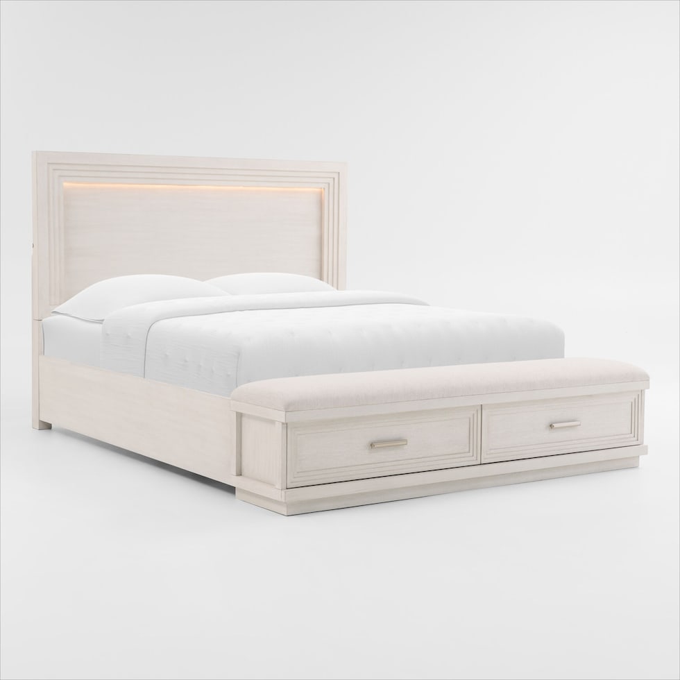 arielle bedroom white queen bed   