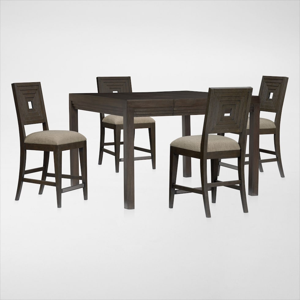 arielle dining dark brown  pc dining room web   