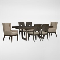 arielle dining dark brown  pc dining room   