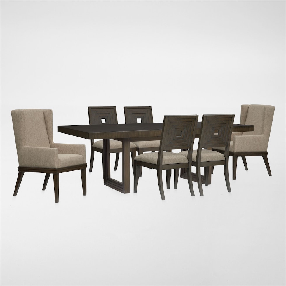 arielle dining dark brown  pc dining room web   