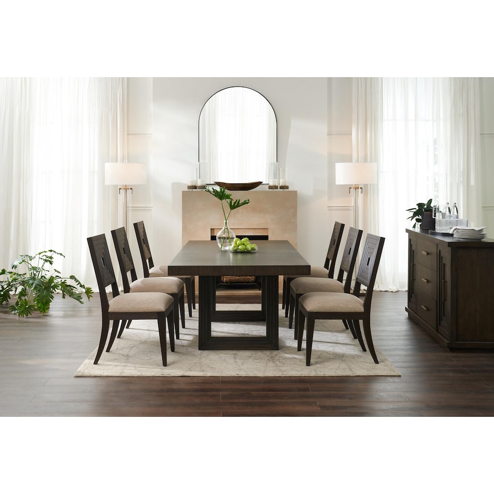 arielle dining dark brown dining table   