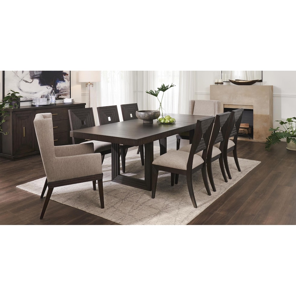 arielle dining dark brown dining table   