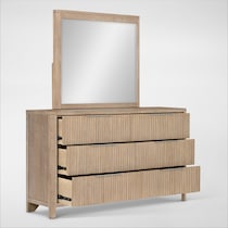 arlo light brown dresser and mirror   
