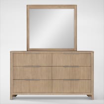 arlo light brown dresser and mirror   