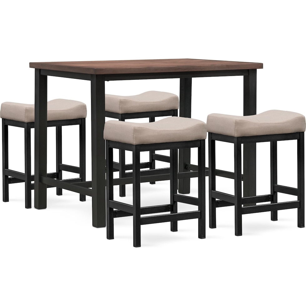 arlo rustic walnut  pc pub dinette   