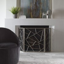 armino gray fireplace screen   