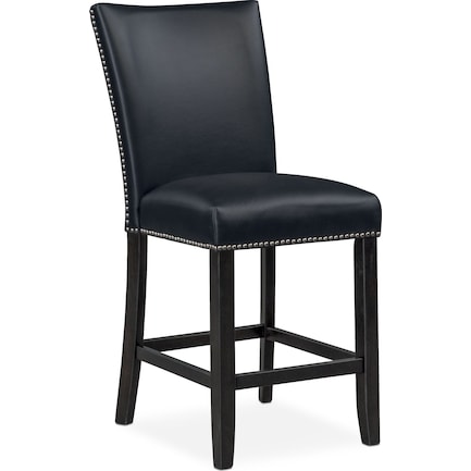 Artemis Counter-Height Upholstered Stool - Black