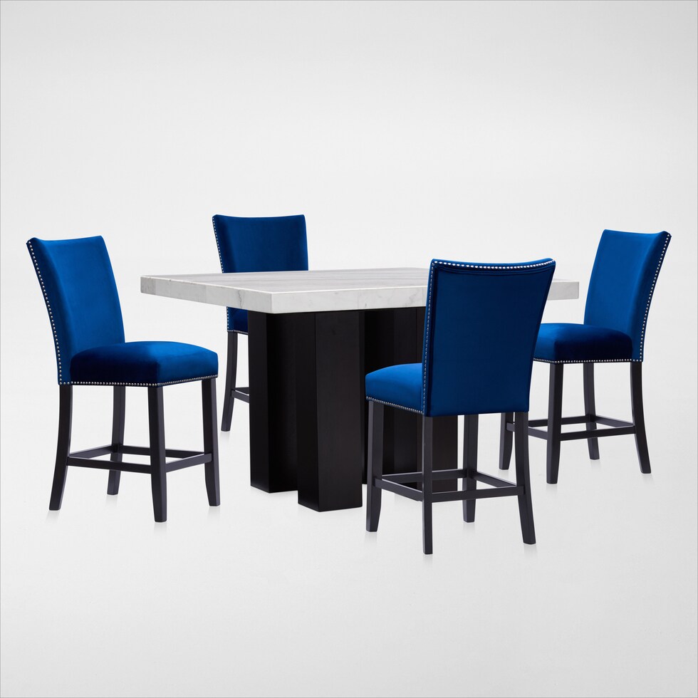 artemis counter height white marble blue  pc counter height dining room web   
