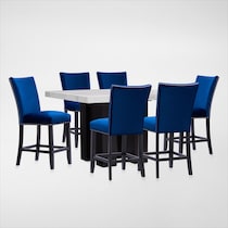 artemis counter height white marble blue  pc counter height dining room web   