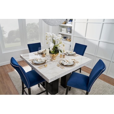 Artemis Marble Counter-Height Dining Table - White Marble