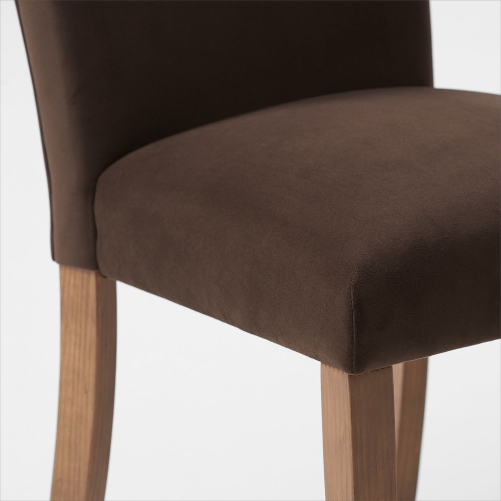 artemis brown natural legs dining chair   